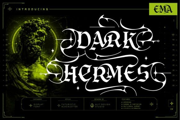 Dark Hermes Typeface: Command Attention with Bold Design