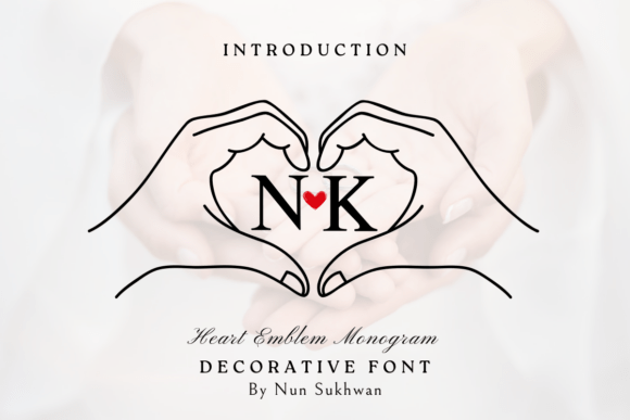 Heart Emblem Monogram: A Typeface That Blends Charm with Polish