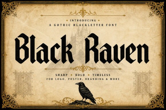 Unleash the Dark Drama of the Black Raven Typeface
